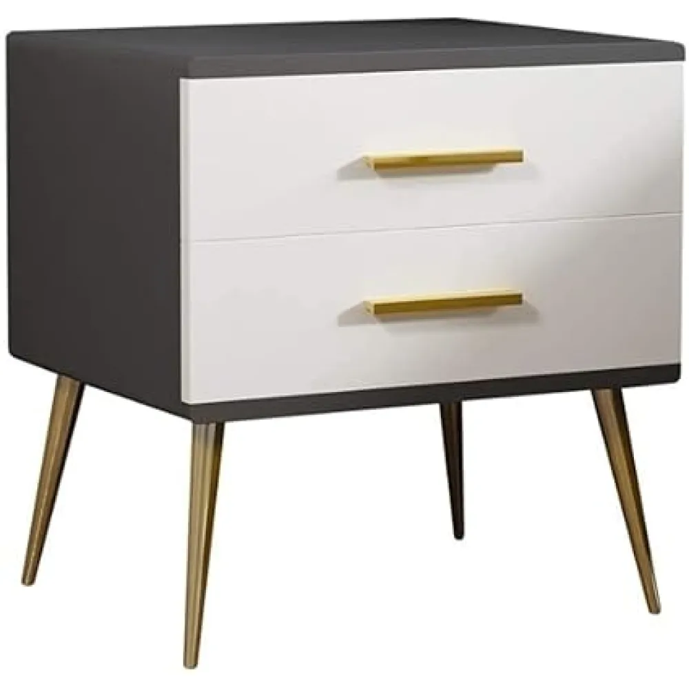Nightstand Bedside Table Night Stands Modern Bedside Table North American End Tables Minimalist Cabinet Storage Solid Iron Art Legs Night Table Night Table Bed Stand (Color : Grey White)