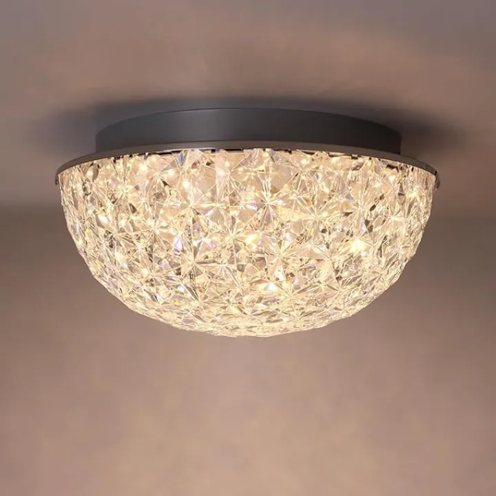 DAKASON LED Ceiling Light Fixture Flush Mount, Crystal Chandelier Modern Ceiling Light for Kitchen, Hallway, Living Room, Foyer, Closet, 12In 15W 1640LM, 3/4/5000K CCT Selectable, Dimmable
