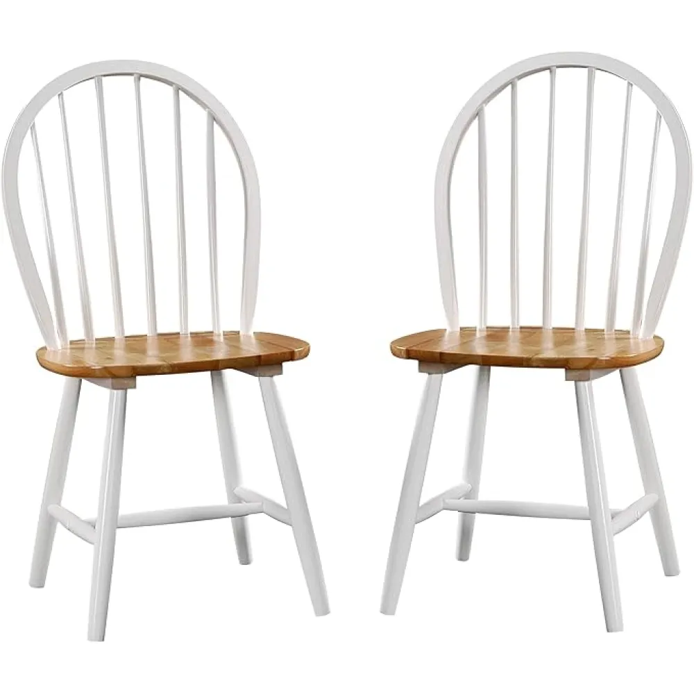 Boraam Windsor Farmhouse Dining Chairs, Set of 2 - Cream/Natural