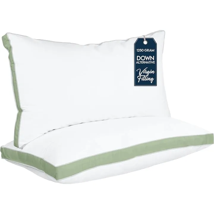 Utopia Bedding Bed Pillows for Sleeping King Size (Sage), Set of 2, Cooling Hotel Quality, Gusseted Pillow for Back, Stomach or Side Sleepers