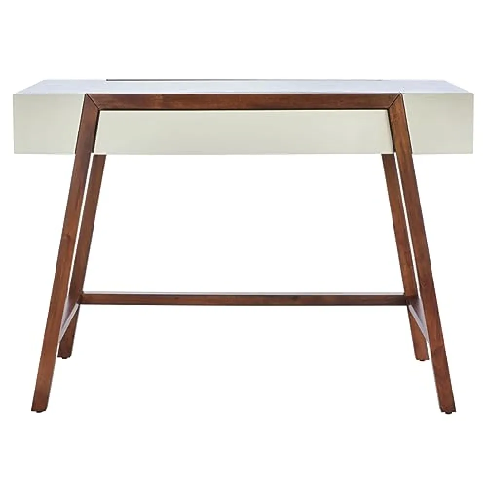 SAFAVIEH Home Collection Marwood Mid-Century Modern White/Brown Desk