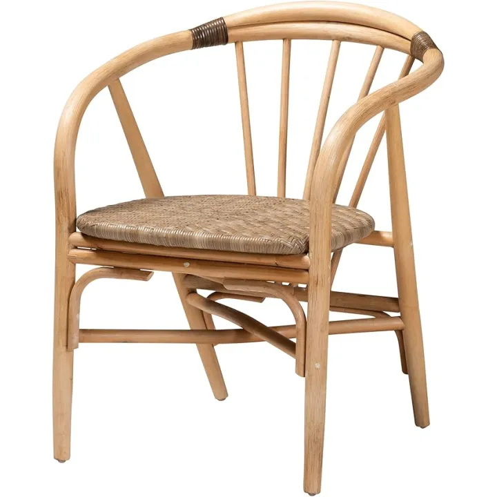 bali & pari Kyoto Modern Bohemian Natural Rattan Dining Chair