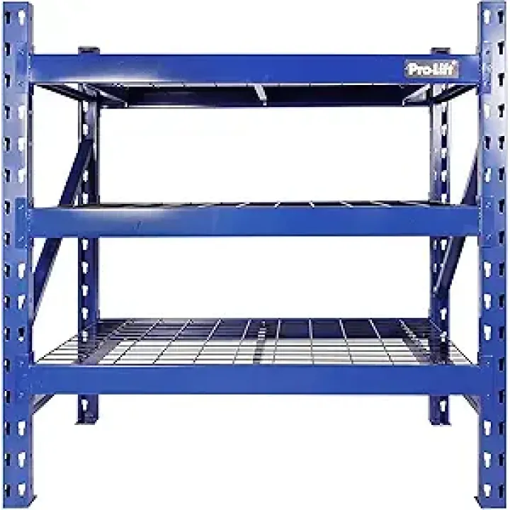 Pro-LifT Garage Storage Shelves - Heavy Duty 3-Tier Adjustable Metal Wire Shelving Units with 3000 lbs Total Capacity for Garage Basement Racking Organization - 48" H X 48" W X 24" D