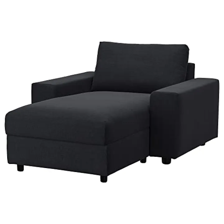 Ikea chaise longue VIMLE, con braccioli larghi/Saxemara nero-blu