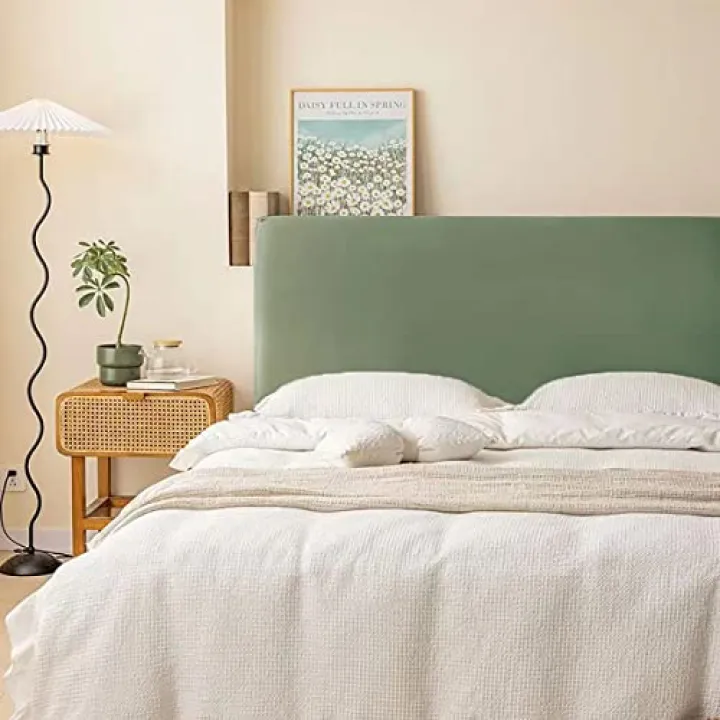 Copri Testata Letto Matrimoniale/Singolo Fodera Per Testiera Letto In Morbido Velluto Elasticizzato Copertura Per Testiera Letto Elastica Protezione Antipolvere Cover ( Color : Green , Size : 150(140c