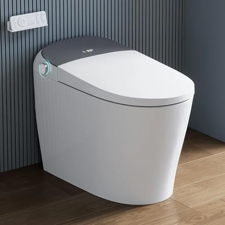Luxury Smart Toilet with Bidet Built In, Bidet Toilet with Heated Seat, Elongated Japanese Toilet with Automatic Flush, Dryer, Night Light, Digital Display