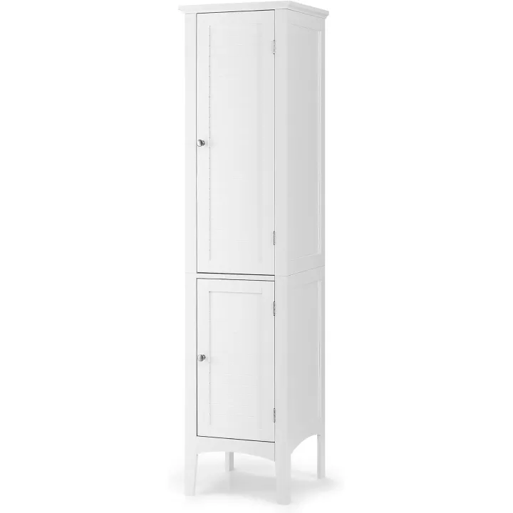 Overstock 5 Tier Freestanding Tower Cabinet Tall Bathroom Storage Cabinet White