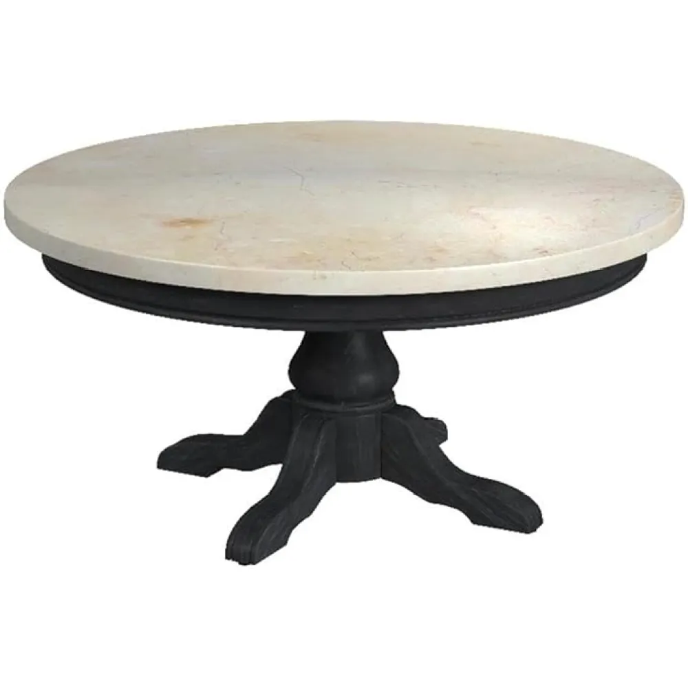 Butler Specialty Company Danielle Marble Round Coffee Table - Black