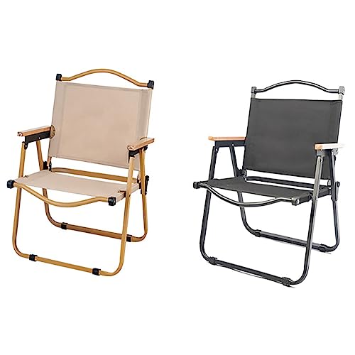 CLoxks Trail Camping Chair Leggero Outdoor Portatile Giardino Ideale Estate per andare in Spiaggia Pesca Feste Viaggi Barbecue,Cachi