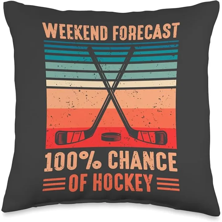 weekend forecast 100% chance of hockey Throw Pillow