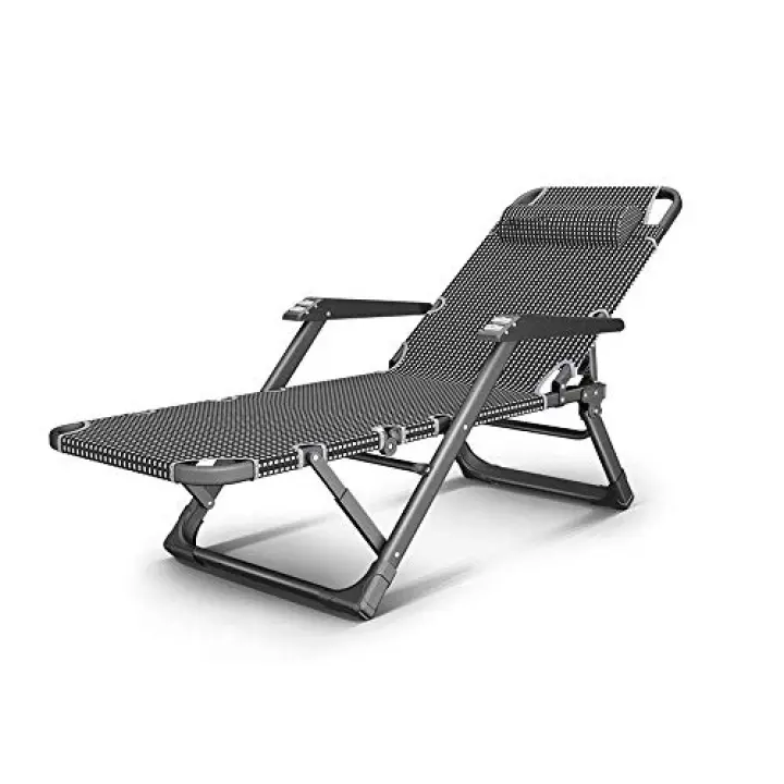 Sedia reclinabile pieghevole Sedia da spiaggia per esterni Balcone portatile Letto da ufficio Lettino da giardino con funzione di massaggio del bracciolo (Sedia)