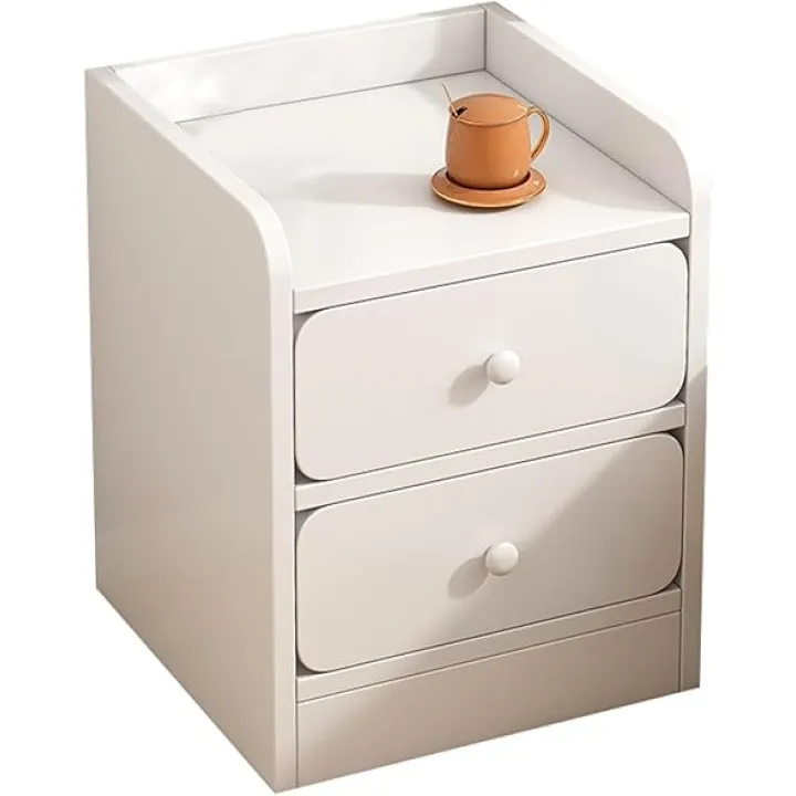 Multi-Functional Nightstand, Mini Storage Cabinet, Simple Bedside Cabinet, Suitable for Bedroom, Next to The Sofa, Living Room (Color : Double Drawer, Small : 40cm)