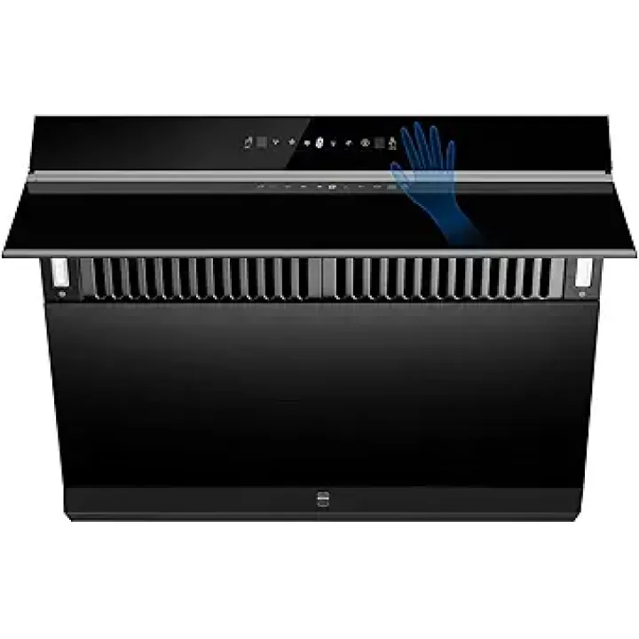 Under Cabinet Range Hood 30 inch,Wall Mount Kitchen Hood 900 CFM with Heating Auto-cleaning Function, Gesture& Touch Control,Tempered Glass Surface Vent Hood 3 Speed Exhaust Fan,Baffle Filters
