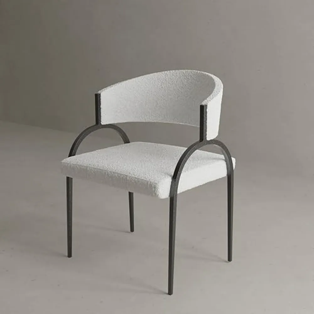 Sansa Dining Chair in Ivory Boucle
