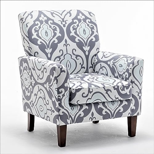 US Pride Furniture Modern Accent Armchair for Office and Living Room Decor with Birch Wood Frame and Microfiber Upholstery, Easily Assembled Arm Chair with Removable Cushions, 05 Printed Fabric