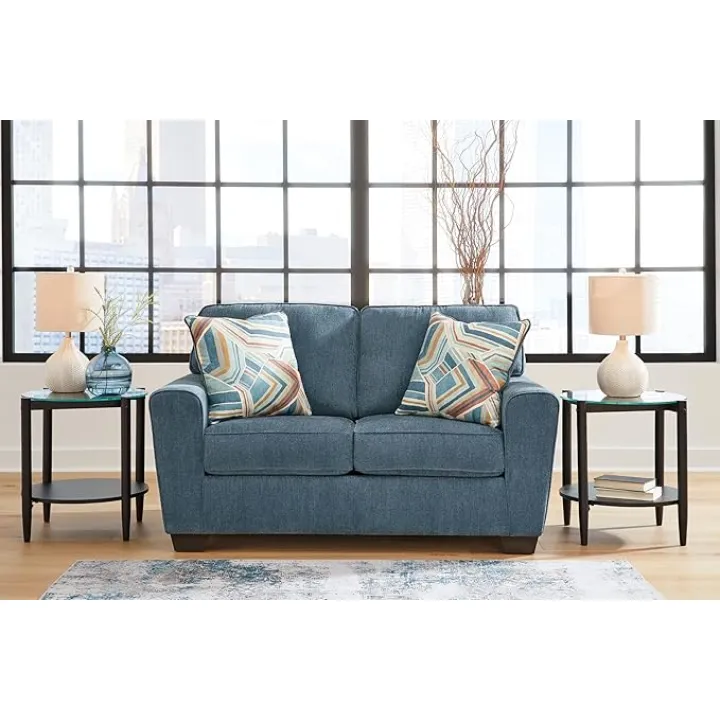 Signature Design by Ashley Cashton Casual Loveseat for Living Room, Blue