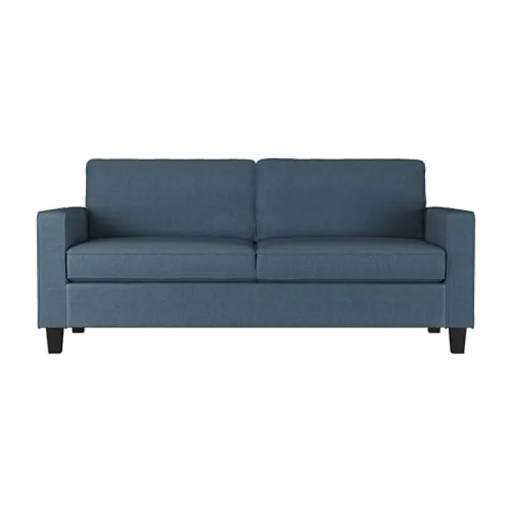 CorLiving Georgia Blue Polyester Fabric Upholstered Three Seater Modern Sofa