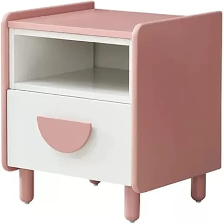 HASMI Bed Side Table Children's Nightstand Bedroom Bedside Table Cute Pink and White Appearance Suitable for Children's Girl's Bedroom, 15.7×14.5×18.5inch Night Stand