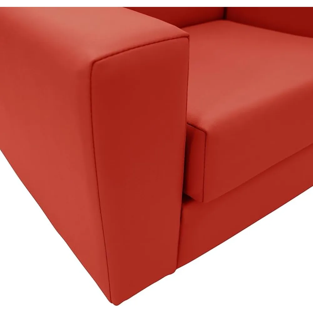 Factory Direct Partners SoftScape Inspired Playtime Classic Reading Sofa, Children's Commercial-Grade Upholstered Furniture for Home, Daycare, Preschool, Library; Comfy Modern Design - Red, 14473-RD