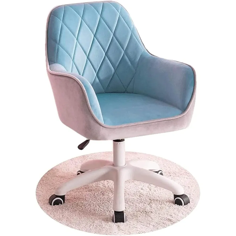 Office Thick Padded Seat Ergonomic Swivel Armless Computer Gaming Chair (Blue)