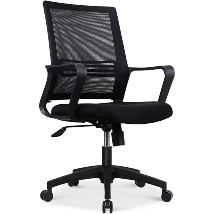 Luxury Boss Chair Big Tall Executive Office Chair, Multifunctional, Swivel Chair, Home Office Chair, Comfortable Mid-Back Mesh Home Office Chair Ergonomic Design Mesh Upholstered Seat (Color : Black