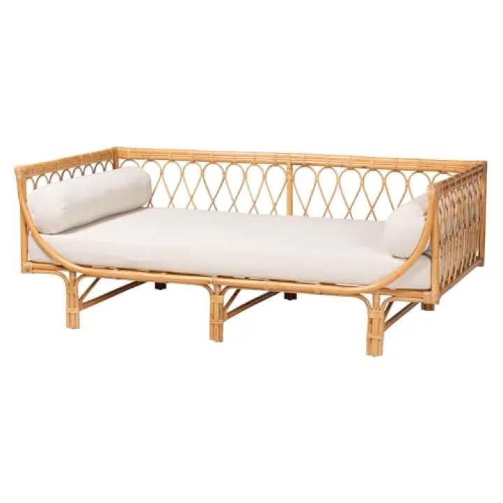 bali & pari Davida Natural Rattan Daybed, One Size, Light Honey