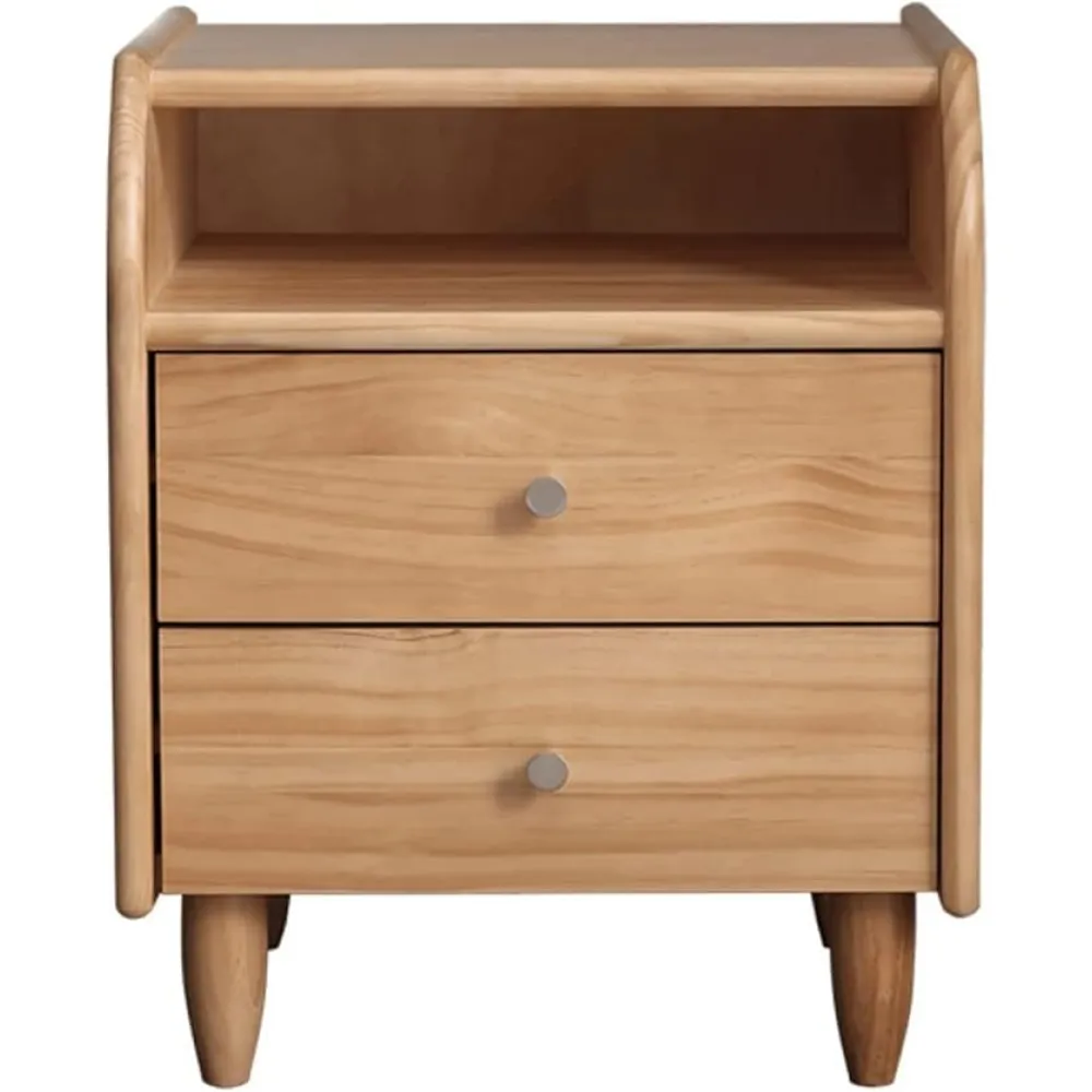 Nightstand with 2 Drawers - Bedside Furniture Solid Wood End Table Chest for Home Bedroom Accessories Office Pure Copper Handle (Color : D) (B)