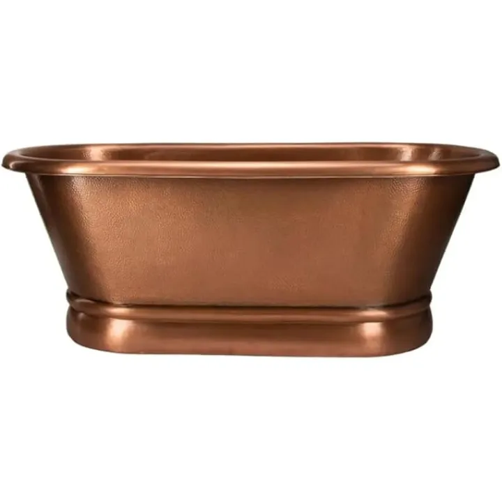 CT Copper Tailor Antique Copper Bathtub,48'' L,32''W,33''H,16 Gauge Thick,Hand-hammered,Freestanding Flatbottom Tub with Drain and Overflow,CT-CB03