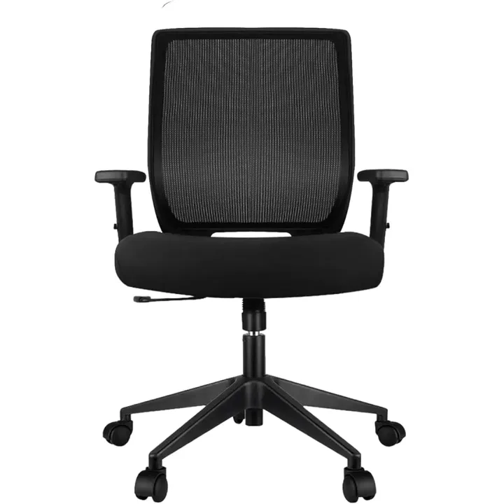Ergonomic Office Chair Home Mesh Desk Chair with Adjustable Arms - Mid Back Computer Chairs for Adults - Swivel Task Chair Comfortable for Home Office (Black)