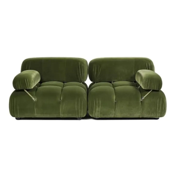 Jennifer Taylor Home Marcel 72.5" Bubble Modular Modern 2-Piece Loveseat Sofa, Olive Green