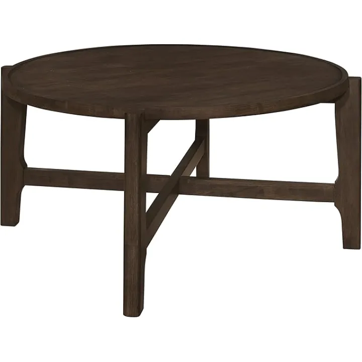 Coaster Home Furnishings COTA Round Solid Wood Coffee Table Dark Brown