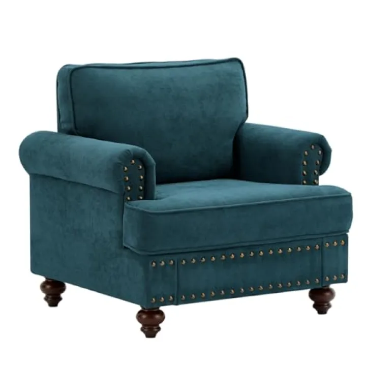 YSJZYBF Mid-Century Accent ChairsChenille Modern Upholstered Sofas 1 Seater Couches Accent Chair Single Sofa Modern Living Room Chair Armchair for Living Room Apartment Office Bedroom Green