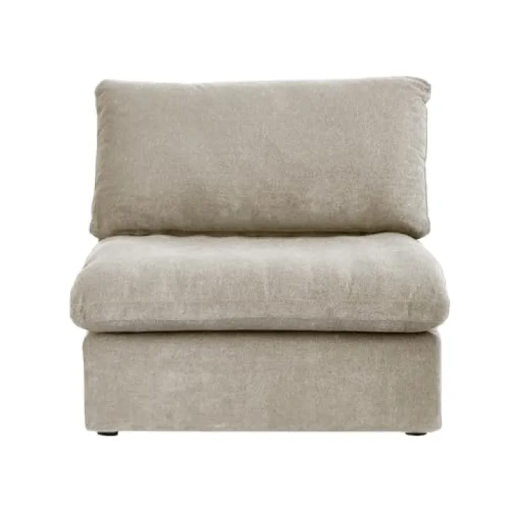 Cloud Modular Sectional Sofa with Thick Cushion, Wide 4-Seater Minimalist Sofa Couch,Convertible Couch Deep Seat Couches for Modern Living Room Sofa Sets (Khaki, Middle Seat)