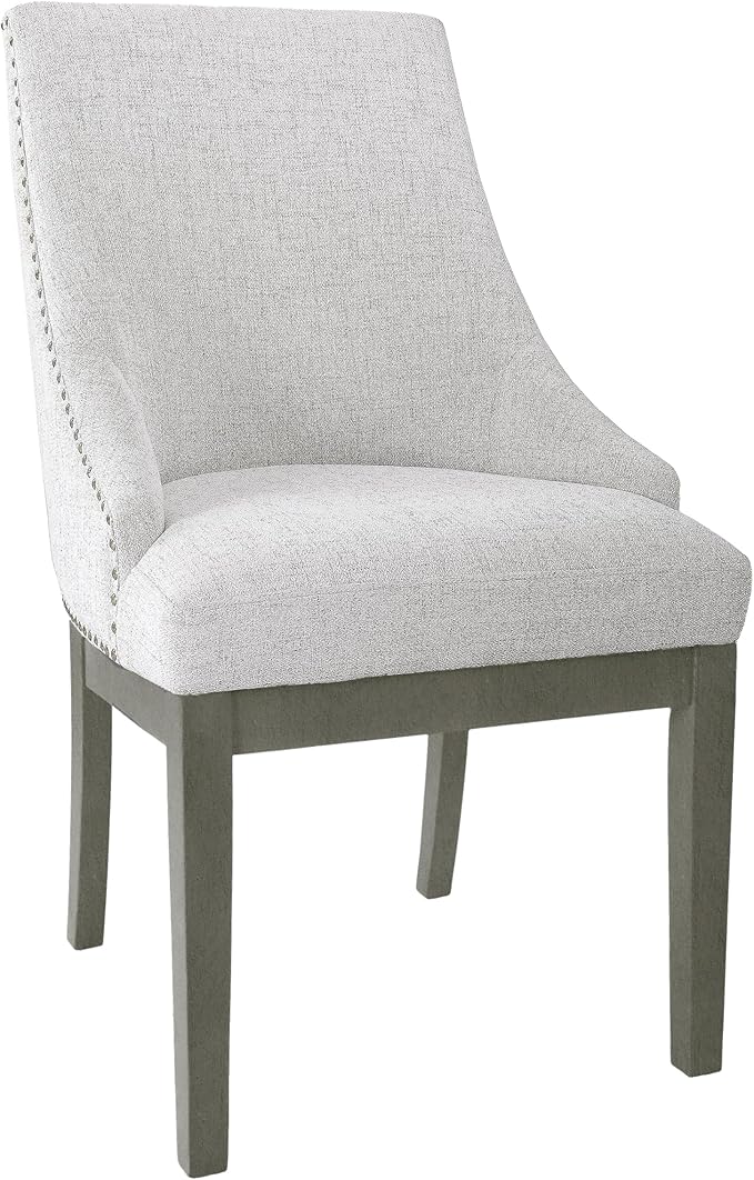HomePop Home Decor | Upholstered Anywhere Dining Chair | Accent Chairs for Living Room & Bedroom | Decorative Home Furniture - Neutral Textured Solid (Single Pack)