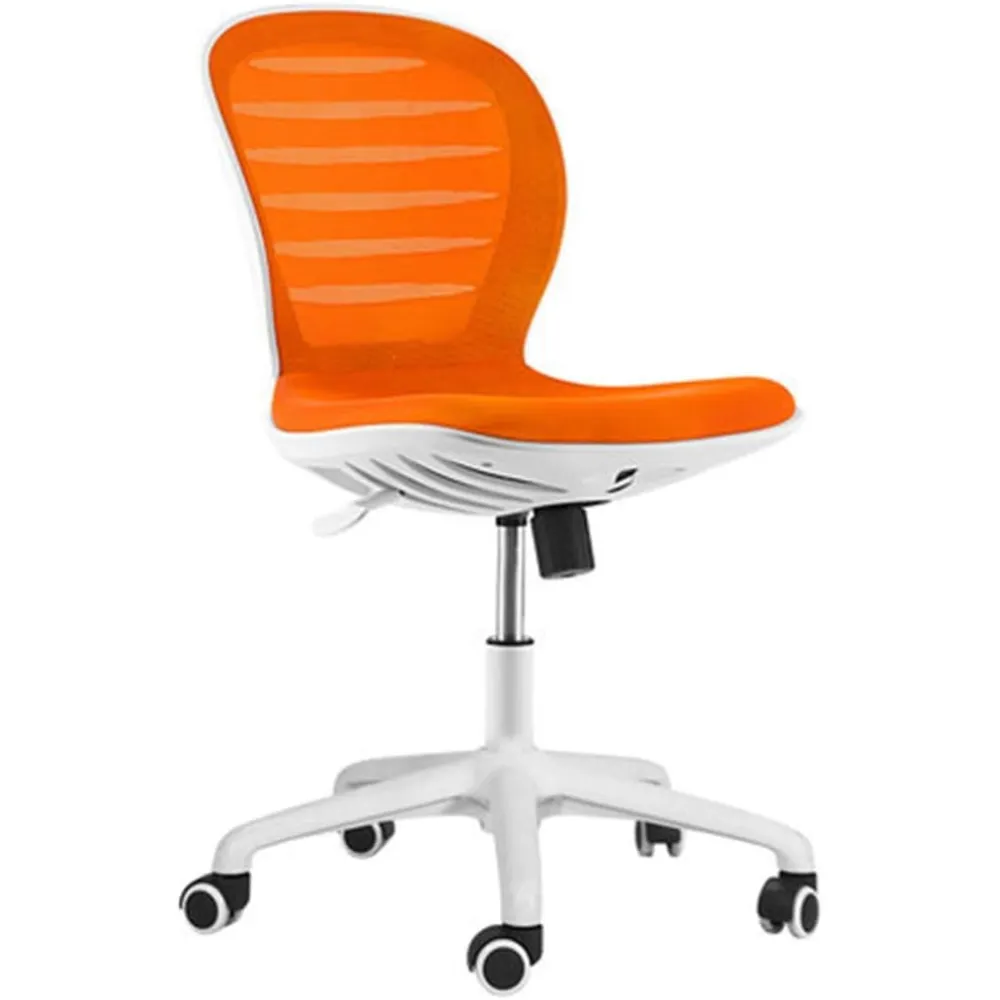 Chair Computer Chair Home Office Chair Study Chair No Armrest Lift Swivel Chair Small Desk Chair Gift(Color:Orange Size:85.559CM) Size:85.559CM Colour:Orange