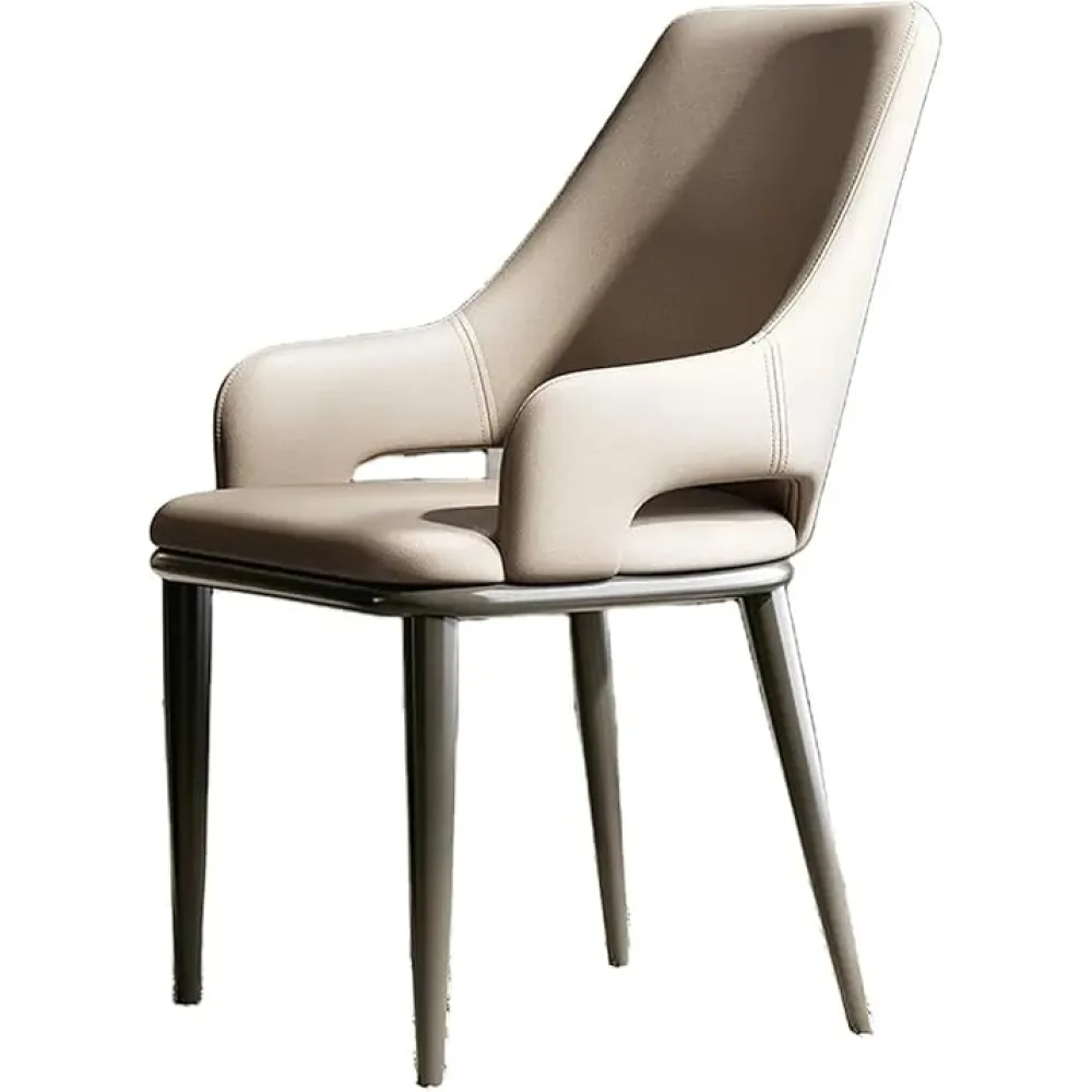 Dining Chairs with Upholstery and Metal Legs, Kitchen Counter Chairs Lounge Leisure Living Room Corner Chairs with Backrest and Padded Seat (Gray)