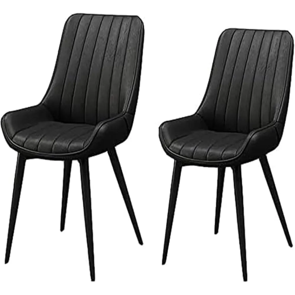 Dining Chairs Chair Dining Chair Kitchen Living Room Lounge Counter Chairs Side Chair with Metal Legs Chairs (Color : 2pcs Black, Size : Size)