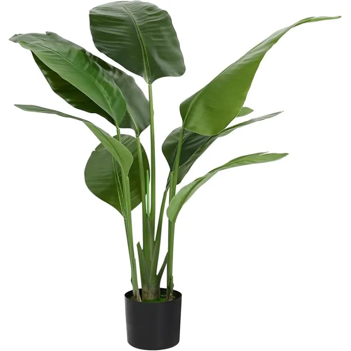 Artificial Bird of Paradise Plant Fake Tropical Palm Tree for Indoor Outdoor, Perfect Faux Plants for Home Garden Office Store Decoration (H 120cm)