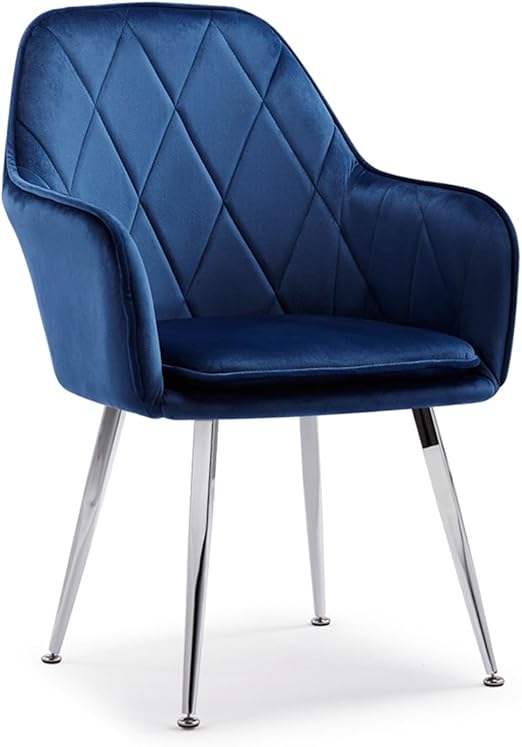 Soft Velvet Kitchen Chairs,Home Plating Leg Backrest Chair Meeting Room Negotiate Nail Art Make Up Reception Chairs Kitchen Chair (Color : Blue)