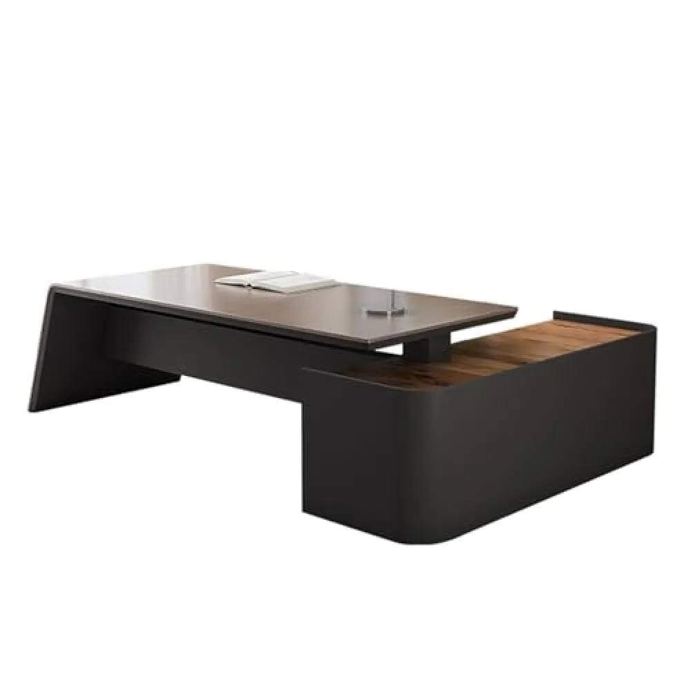 DLCQIJI Executive Desk L Shaped Desk Wooden Office Desk with Thickened Frame and Board for Home Office with Storage Cabinets, 2m