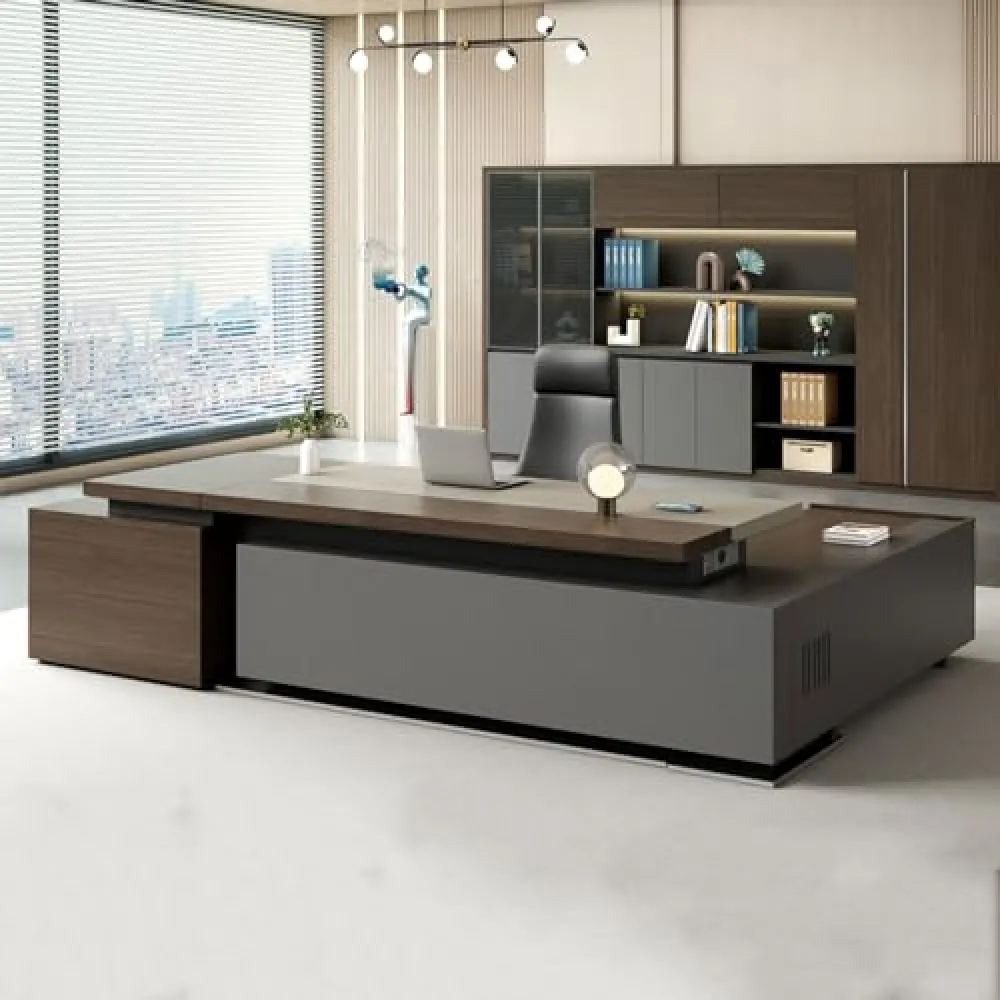 DLCQIJI L Shaped Desk with Drawers, Corner Computer Desk with Power Outlets, Home Office Desk