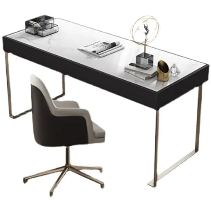 DLCQIJI 70.8 Inches Desk with Bottom Shelves, Large Executive Desk, Computer Desk for Home Office, Business Workstation ith Power Outlets