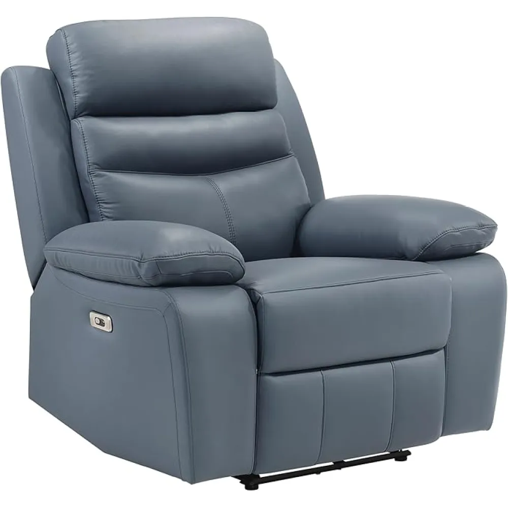 Lexicon Recliner Chair Living Room Leather Reclining Sofa Chair, Home Theater Seating, Wall Hugger Recliner, Power Recliner Sofa Chair for Living Room/Office/Apartment, Blue