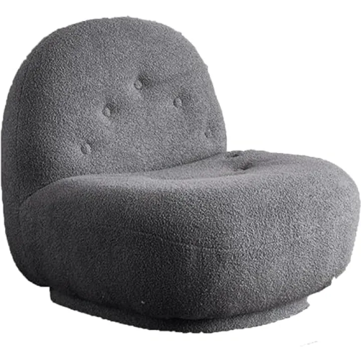 Sedia Sherpa Accent, sedia rotonda per piccoli spazi, soffice divano angolare per soggiorno, camera da letto, angolo lettura