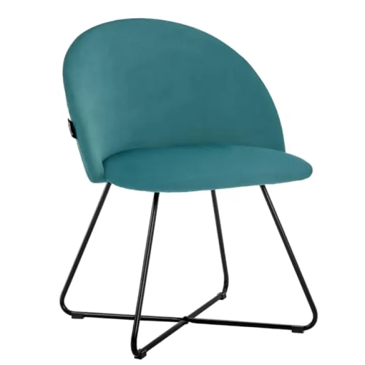 Redlife Vanity Chair with Back, Velvet Upholstered Vanity Chairs with Metal Legs Modern Accent Chair Small Makeup Chairs for Bedroom Dressing Room Living Room Home Office (Green)