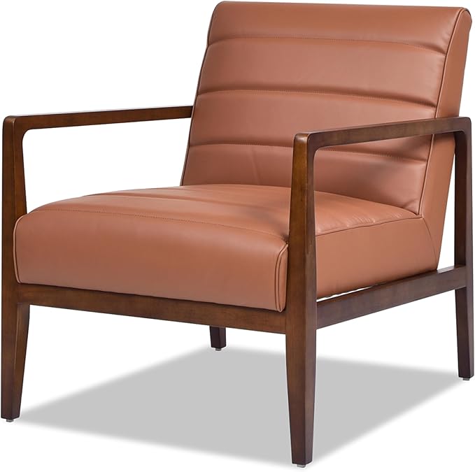 Jennifer Taylor Home Kenneth 28" Modern-Transitional Lounge Accent Chair, Leather&Faux Leather