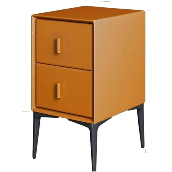 Bedside Table Home Bedroom Side Cabinet Small Rack (Color:Yellow)