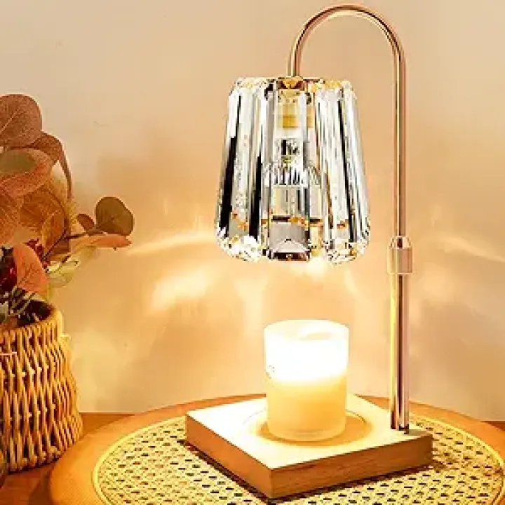 Candle Warmer Lamp with Timer - Adjustable Height Candle Warmer Dimmable Mothers Day Birthday Gifts for Women Crystal Lamp House Warming Gifts New Home Room Decor Wax Melt Warmer with 3 Bulb