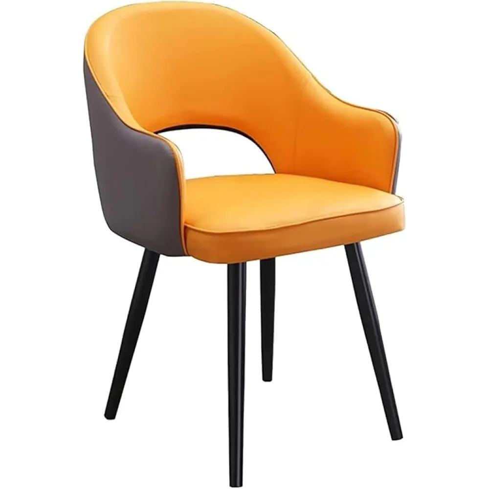 Living Room Dining Chair High Back Padded Soft Seat Dining Chair Kitchen Apartment Lounge Counter Chairs Dining Chair(Color:Yellow+Dark Gray)