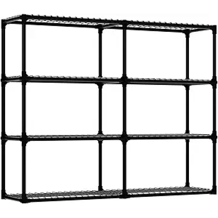 4x2-Shelf Shelving Unit Heavy Duty Standing Storage Shelf Units for Laundry Bathroom Kitchen Pantry Closet